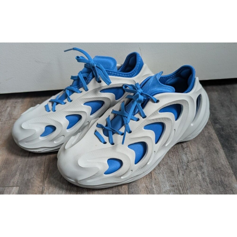 NWOB Adidas AdiFOM Q Smoke Grey Royal Blue HQ4333 Casual Foam Shoes Men's 8